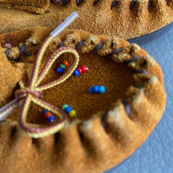 Hiawatha by Bastien toddler children kids moccasins 6 copper brown suede - Picture 4 of 14